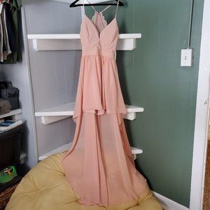 Pink High-Low dress, Open Back, Large, NWT